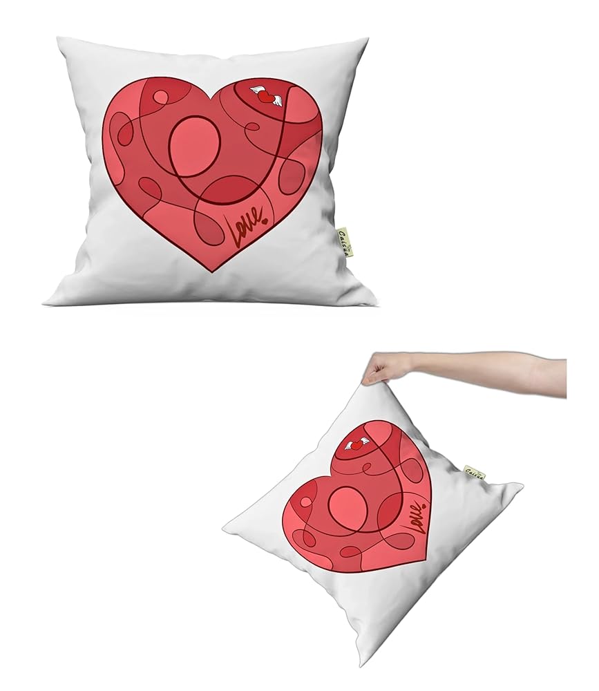 Sevgililer Günü Hediyesi Love is Love Hediyelik Dekoratif Midi Yastık Kırlent 27x27cm Dolgulu